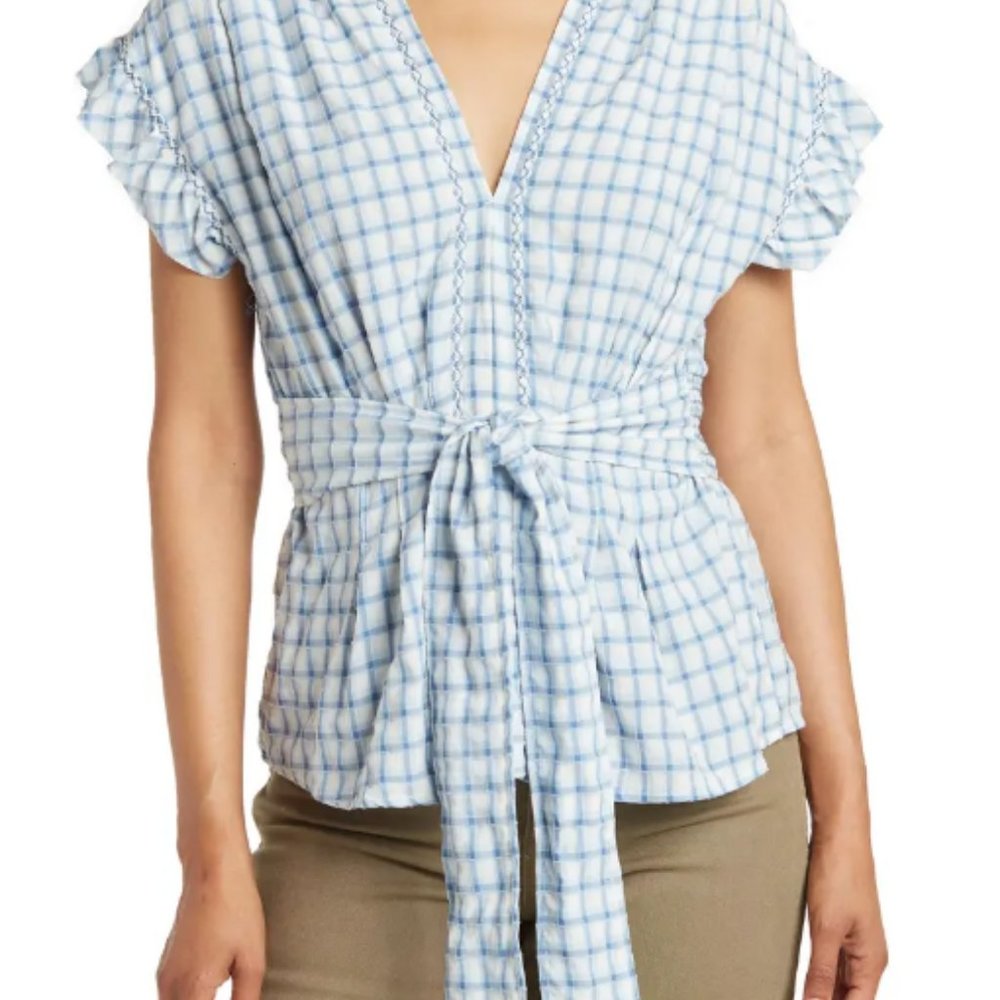 MAX STUDIO Ruffle Tie Front Blouse MAXSTUDIO